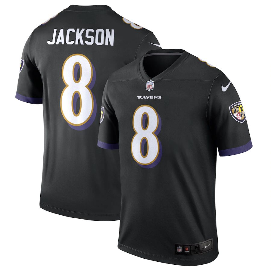 Men Baltimore Ravens #8 Lamar Jackson Nike Black Legend NFL Jersey->new york giants->NFL Jersey